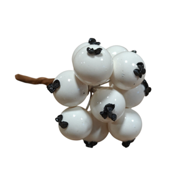 Dekorationsbær hvide – bundt med 12 stk